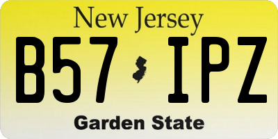 NJ license plate B57IPZ