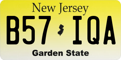 NJ license plate B57IQA