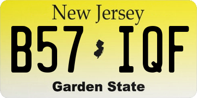 NJ license plate B57IQF