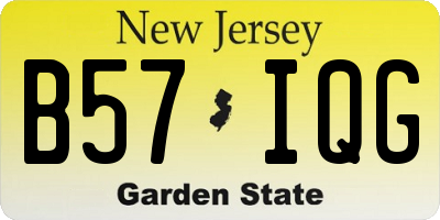 NJ license plate B57IQG