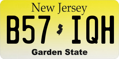 NJ license plate B57IQH