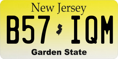 NJ license plate B57IQM
