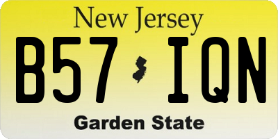 NJ license plate B57IQN