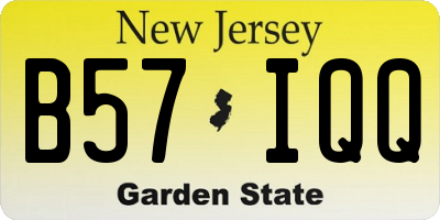 NJ license plate B57IQQ