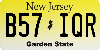 NJ license plate B57IQR