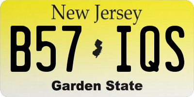 NJ license plate B57IQS