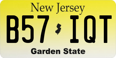 NJ license plate B57IQT