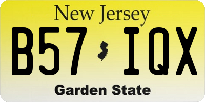 NJ license plate B57IQX