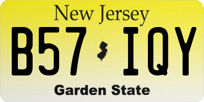NJ license plate B57IQY