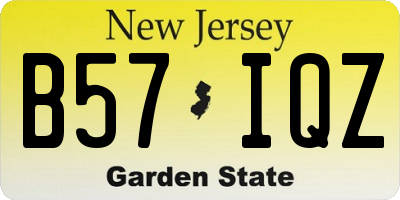 NJ license plate B57IQZ