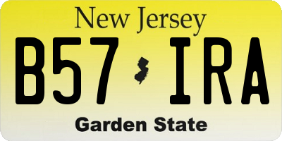 NJ license plate B57IRA