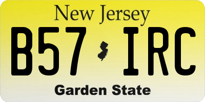 NJ license plate B57IRC