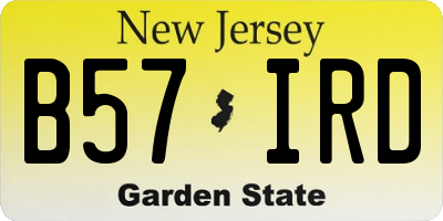 NJ license plate B57IRD