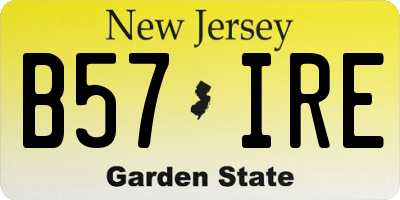 NJ license plate B57IRE