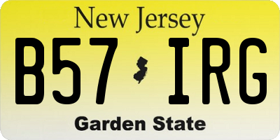 NJ license plate B57IRG
