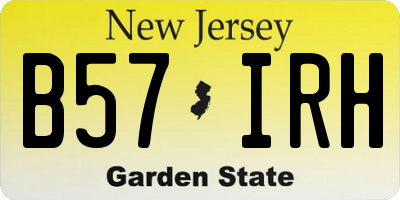 NJ license plate B57IRH