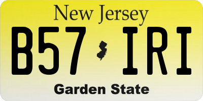NJ license plate B57IRI