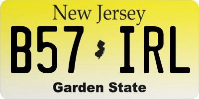 NJ license plate B57IRL