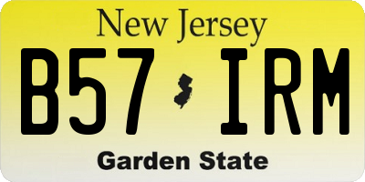 NJ license plate B57IRM