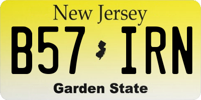 NJ license plate B57IRN