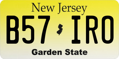 NJ license plate B57IRO