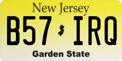 NJ license plate B57IRQ
