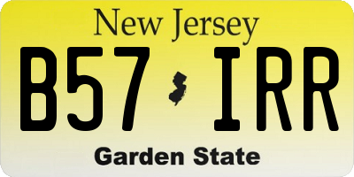 NJ license plate B57IRR