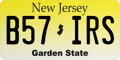 NJ license plate B57IRS