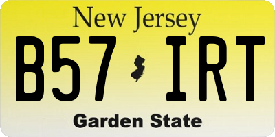 NJ license plate B57IRT