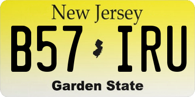 NJ license plate B57IRU