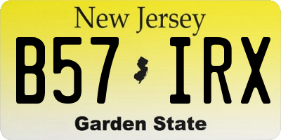 NJ license plate B57IRX