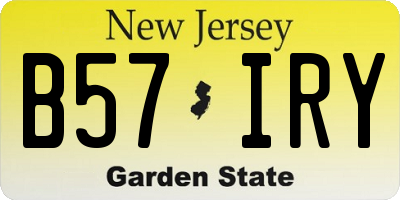 NJ license plate B57IRY