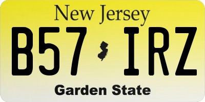 NJ license plate B57IRZ