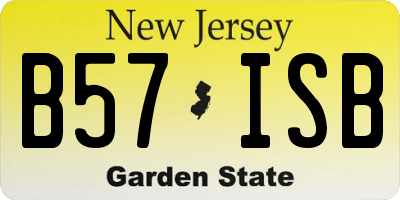 NJ license plate B57ISB