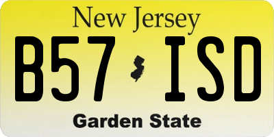 NJ license plate B57ISD