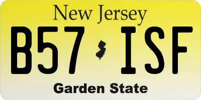 NJ license plate B57ISF