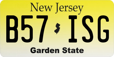 NJ license plate B57ISG
