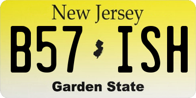 NJ license plate B57ISH