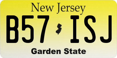 NJ license plate B57ISJ