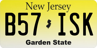 NJ license plate B57ISK