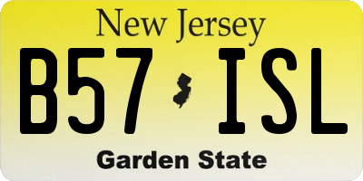 NJ license plate B57ISL