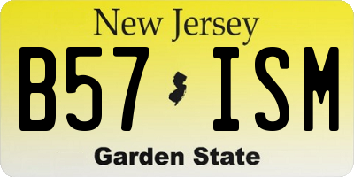 NJ license plate B57ISM