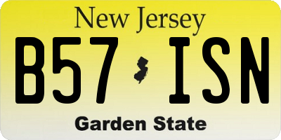 NJ license plate B57ISN