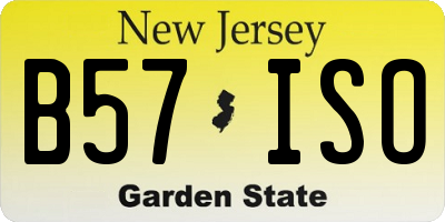 NJ license plate B57ISO