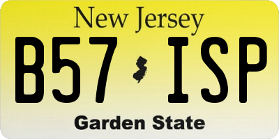 NJ license plate B57ISP