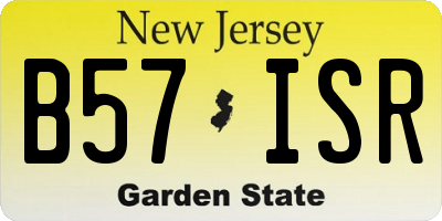 NJ license plate B57ISR