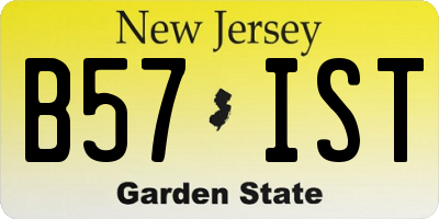 NJ license plate B57IST