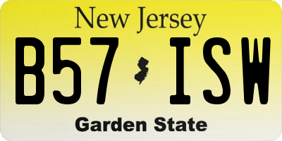 NJ license plate B57ISW