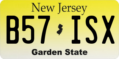NJ license plate B57ISX