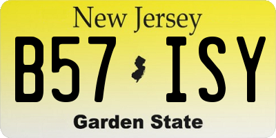NJ license plate B57ISY